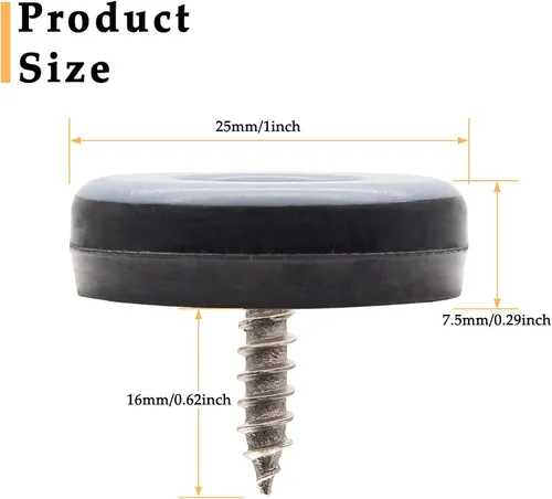 Vista 2 de 20 deslizadores de muebles de 1 pulgada, protectores de suelo de PTFE para sillas autoadhesivas para muebles para suelos de madera dura, alfombras