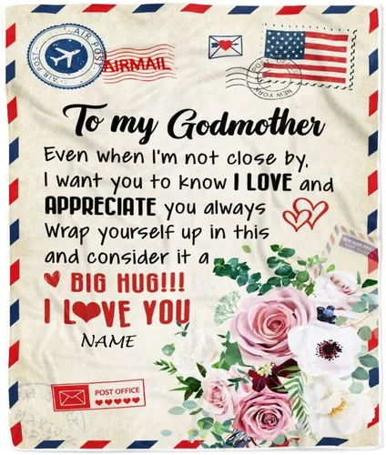 Vista 15 de Manta personalizada con texto en inglés «To My Godmother from Goddaughter Godson Thank You for Being My Godmother», para Día de la Madre