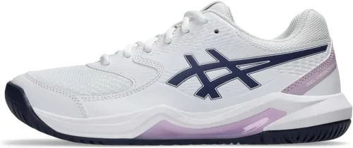 Vista 20 de ASICS Zapatos de tenis para mujer, Gel-Dedicate, 8 Blanco/Plata pura