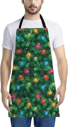 Vista 89 de Dreaweet Delantal de cocina unisex con cuello ajustable de Navidad