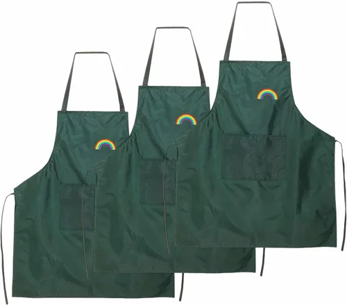 Vista 9 de HARFINGTON Delantal de cocina unisex para restaurante no ajustable, lavable, con 2 bolsillos