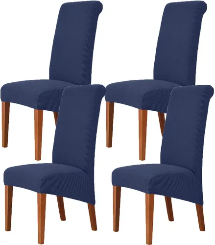 Vista 13 de Deisy Dee Fundas Elásticas XL/Extragrandes de Spandex Suave Extra Grande para Sillas de Comedor de Cocina, Protectores de Sillas Desmontables y Negro