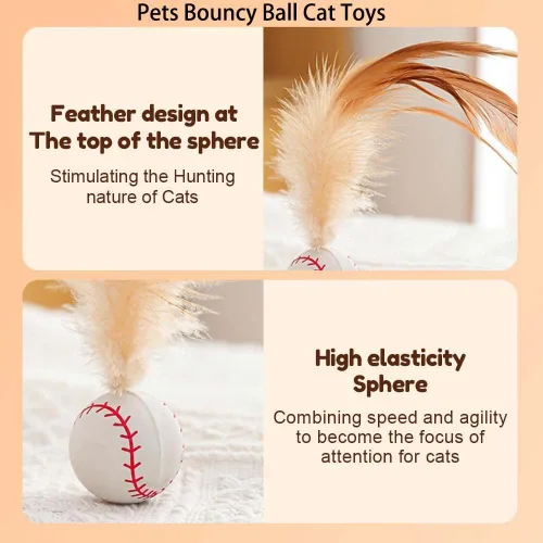Vista 7 de Nuevo juego de juguetes interactivos de bolas de plumas para gatos 2025