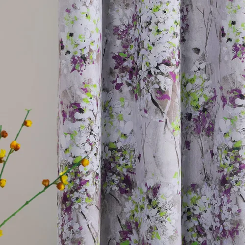 Vista 9 de MYSKY HOME Cortinas florales de 45 pulgadas de largo para sala de estar, baño, aislamiento térmico, cortina de oscurecimiento de la habitación