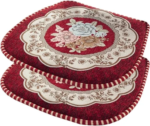 Vista 21 de EORNOW Juego de cojines para silla de comedor con lazos, juego de 1/2/4, almohadillas antideslizantes para silla de comedor con funda extraíble