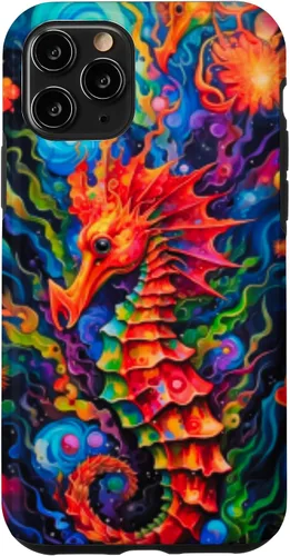 Vista 28 de Funda para iPhone 14 Plus Seahorse Coastal Colorful Ocean Life Art Aquarium Lover Case