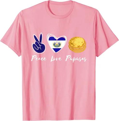 Vista 82 de Pupusas Lover Love Peace El Salvadaor Camiseta Comida Salvadoreña