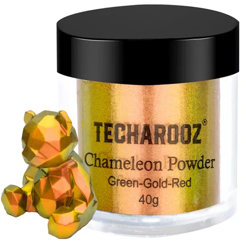 Vista 12 de TECHAROOZ Cian-azul-púrpura 1.41 oz- Polvo de mica camaleón, polvo de mica con cambio de color, purpurina holográfica para suministros de resina UV