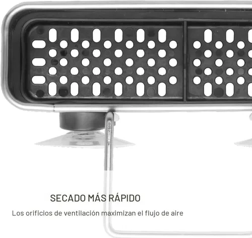 Vista 5 de simplehuman Soporte para esponja delgado para fregadero, acero inoxidable cepillado, color plateado