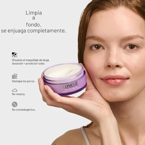 Vista 2 de Clinique Take The Day Off Cleansing Balm Makeup Remover Dissolves Face + Eye Makeup and Sunscreen For All Skin Types