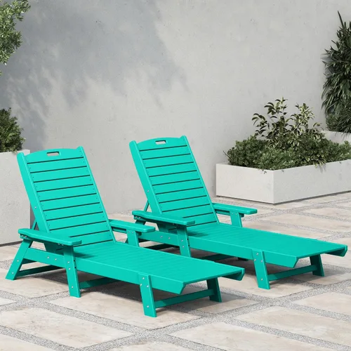 Vista 23 de WestinTrends Malibu Poly - Tumbona reclinable azul marino