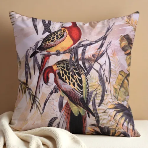 Vista 9 de Decozen Fundas de almohada decorativas con estampado de pájaros con diseño floral para decoración del hogar, sala de estar y dormitorio, funda