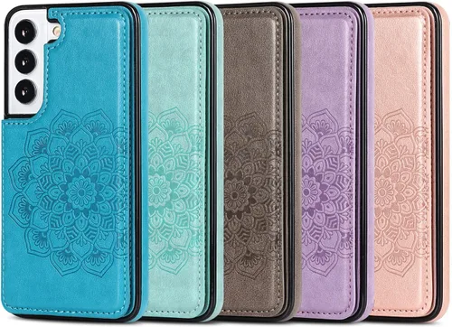 Vista 9 de Asuwish Funda compatible con Samsung Galaxy S22 5G y protector de pantalla de vidrio templado, accesorios para celda, soporte para tarjetas, soporte