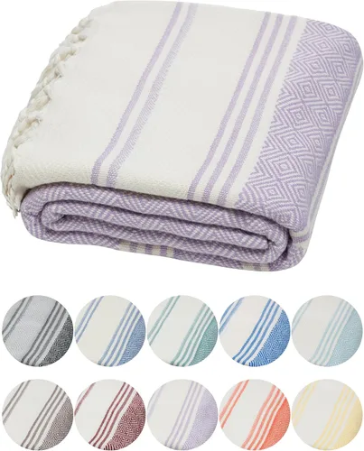Vista 15 de DEMMEX Organic Diamond - Toalla turca de baño y playa 100% algodón turco certificado Oeko-TEX, ultra suave, de secado rápido, ligera, compacta