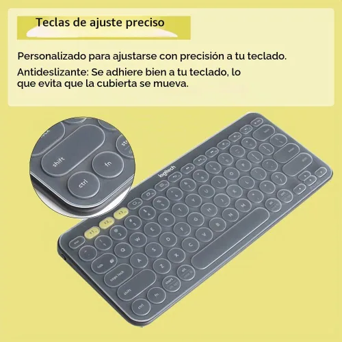Vista 3 de Funda de silicona para teclado Logitech K380 y 2023 Pebble Keys 2 K380S Combo para MAC Bluetooth Multi - Funda protectora ultra fina para teclado