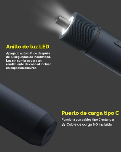Vista 4 de HOTO Kit de destornillador eléctrico mejorado de 25 piezas, hexagonal de 1/4 pulgadas, tapa magnética, destornillador inalámbrico recargable de 1500