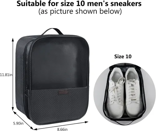 Vista 2 de Aosbos Bolsa de zapatos portátil de viaje, bolsa de almacenamiento de zapatos, cubos de embalaje para viajes, fin de semana, gimnasio, accesorios