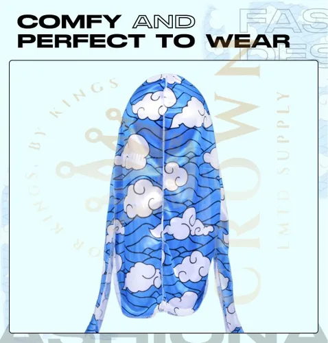 Vista 50 de Art Silky Durag con colas largas y anchas, durags de tela de seda suave satinada para mayor comodidad y compresión