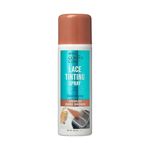 Vista 9 de KISS Colors & Care Lace Tinting Spray, Medium Dark Brown, 3 oz Quick Drying Washes Out Easily Smudge-Free Sweat Resistant