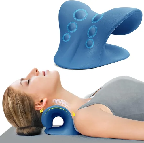 Vista 8 de ComfortLife Estirador de Cuello para Alivio del Dolor, Relajador de Cuello y Hombros, Dispositivo de Tracción Cervical Almohada para Relajación Negro