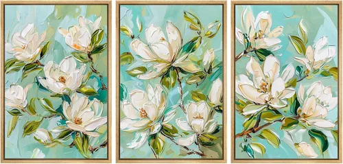 Vista 51 de MUDECOR Lienzo enmarcado para pared, juego de arte de acuarela pastel, bosque de pinos, naturaleza silvestre, ilustraciones modernas, decorativas