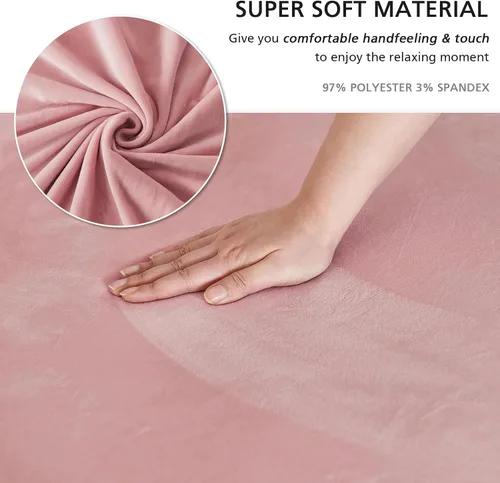Vista 134 de NICEEC Funda para sofá biplaza, súper suave, 1 pieza, color rojo vino, elástica, universal, de elastano, para sala de estar, fácil ajuste, lavable