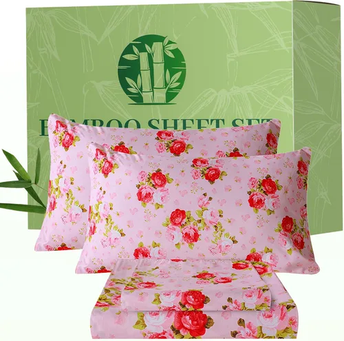 Vista 33 de Bedlifes Juego de sábanas refrescantes de 3 piezas tamaño individual con mezcla de rayón derivado de bambú, suave y transpirable, bolsillo profundo