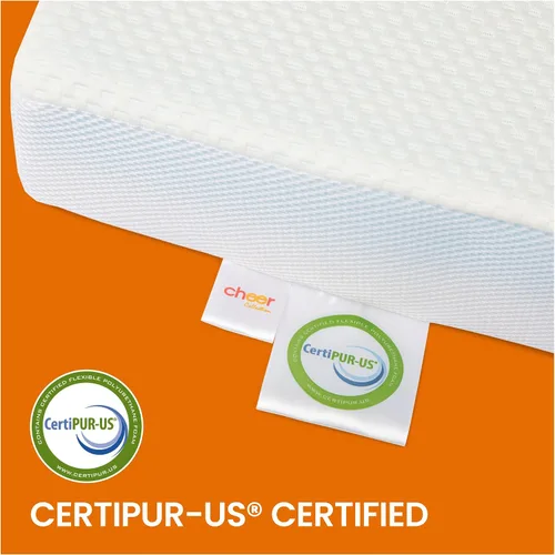 Vista 3 de Cheer Collection Cubrecolchón de tamaño individual, cubrecolchón de espuma viscoelástica con infusión de gel de 2 pulgadas con funda de bambú