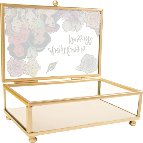 Vista 2 de Disney Princess Anything is Possible - Joyero de cristal con borde dorado con licencia