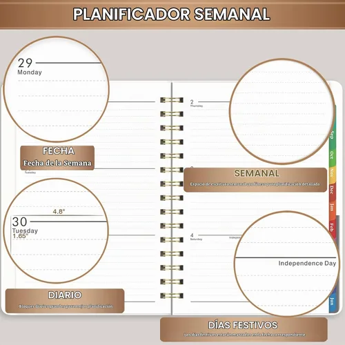 Vista 4 de Agenda 2026-2027, agenda/calendario 2026-2027, julio 2026 - junio 2027