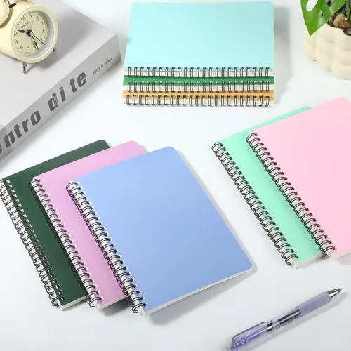 Vista 6 de miikoul Paquete de 12 cuadernos en espiral A5 rayados, 8.3" x 5.5", 60 hojas/120 páginas de papel con líneas anchas, cuadernos en espiral, papel