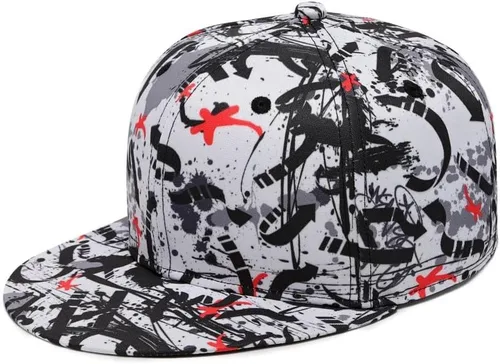 Vista 3 de Gorra de béisbol para hombre, estilo hip hop, visera plana, ajustable, unisex, ajustable, transpirable