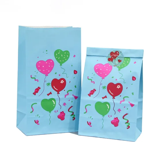 Vista 13 de Artseen Bolsas de papel de recuerdo de fiesta para fiestas y celebraciones, bolsas de papel tratadas de 5.10 x 3.10 x 9.4 pulgadas (24 unidades)