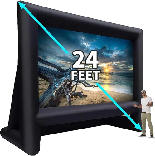 Vista 7 de Proyector inflable de 14 pies para exterior/interior, pantalla de proyector inflable con soplador de aire, compatible con proyección frontal/trasera
