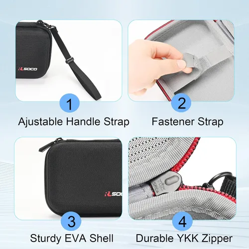 Vista 4 de RLSOCO Funda de transporte para cámara instantánea Fujifilm Instax Mini EVO, soporta Instax Mini Evo, hojas de película instantánea, cable de carga