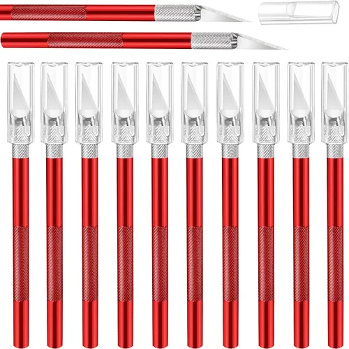 Vista 9 de Juego de 15 cuchillos Exacto, cuchillos para pasatiempos, suministros de regreso a clases, kit de cuchillos para manualidades, manualidades, álbumes