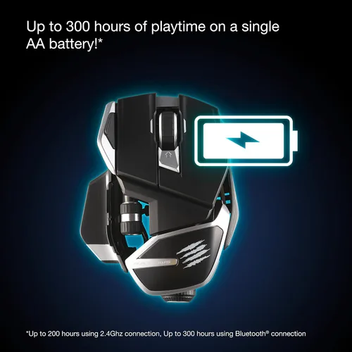 Vista 5 de Mad Catz The R.A.T. DWS - Ratón inalámbrico para juegos de modo dual Bluetooth 5.0 y 2.4G inalámbrico -16000 DPI - 14 botones programables - 2