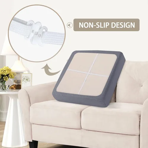 Vista 5 de SearchI Fundas de Cojín Elásticas de Jacquard para Sofá, Fundas de Cojín de Repuesto, Fundas Deslizables, Funda Elástica para Asiento de Sofá