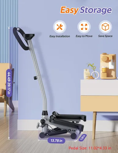Vista 7 de Mini Stepper with Handlebar for Exercise, 330lbs Stair Climber Machine