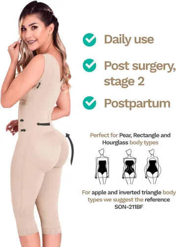 Vista 6 de Sonryse Faja moldeadora de cuerpo completo para mujer, ropa de compresión de liposucción, fajas colombianas Moldeadora para mujer