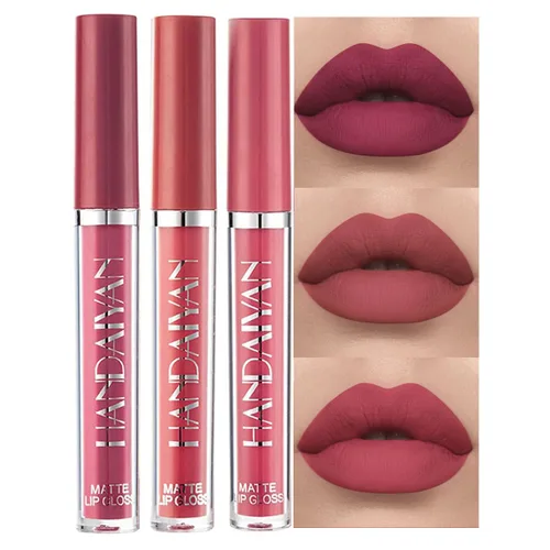 Vista 12 de BestLand Juego de 3 lápices labiales líquidos rojos atrevidos, seductores, brillo de labios mate de larga duración, impermeable, alto pigmento a