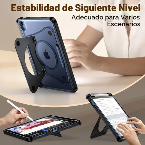 Vista 4 de JETech Funda con función atril para iPad (A16) 11ª/10ª generación, color Negro