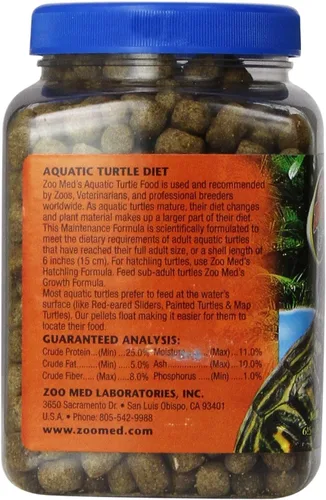 Vista 3 de Zoo Med Alimento natural para tortugas acuáticas - Fórmula de mantenimiento (pellets) 6.5 oz - Paquete de 4