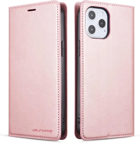 Vista 15 de QLTYPRI Funda tipo cartera para iPhone Air, 3 tarjeteros, color negro Funda de piel sintética de alta calidad, cierre magnético, soporte