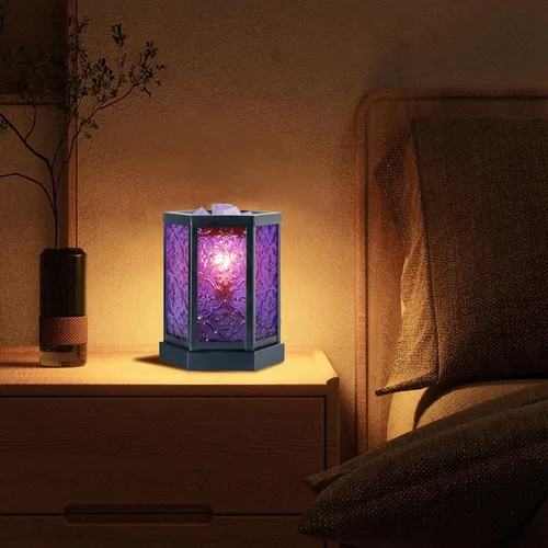 Vista 5 de CVHOMEDECO. Calentador eléctrico marroquí de cera derretida, calentador de velas decorativo para velas perfumadas, cera derretida y tartas