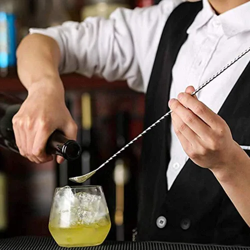 Vista 4 de Kit de barman de 14 piezas, herramientas de barman de bar con soporte elegante, ajuste perfecto para el hogar y el pub, cóctel, coctelera, kit