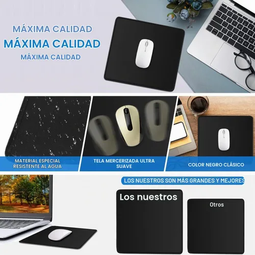Vista 7 de Alfombrilla de ratón, alfombrilla de ratón para juegos con borde cosido duradero, alfombrilla premium con textura resistente al agua, base de goma