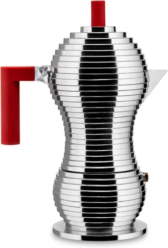 Vista 10 de Alessi MDL02/1 B "Pulcina" - Cafetera de espresso para estufa de 1 taza con asa y perilla de aluminio en color negro