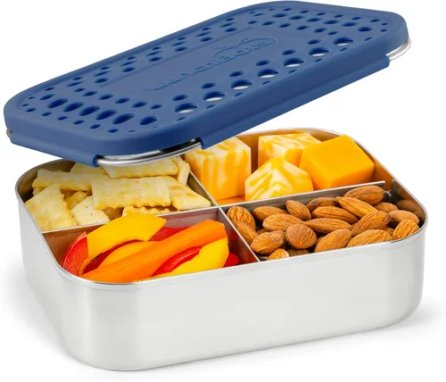 Vista 15 de LunchBots Medium Uno - Recipiente para sándwiches de acero inoxidable, diseño abierto para envolturas, ensaladas o una comida pequeña, ecológico
