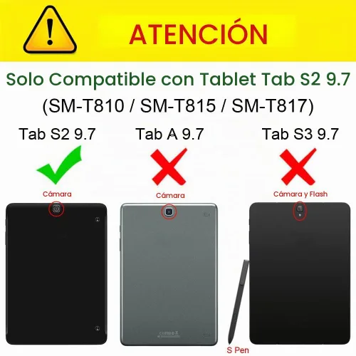 Vista 2 de Fintie - Carcasa para Samsung Galaxy Tab S2 9.7 2015, color negro Funda protectora ultraligera, triple pliegue, función de apagado y encendido